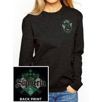 Harry Potter - House Slytherin Women\'s X-Large Fitted Sweatshirt - Black