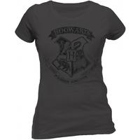 Harry Potter - Distressed Hogwarts Women\'s XX-Large Fitted T-Shirt - Grey