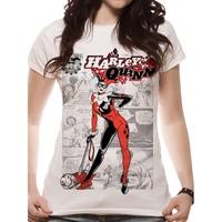 Harley Quinn - Comic Fitted T-shirt White Large