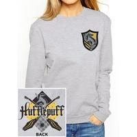 Harry Potter - House Hufflepuff Women\'s Large Sweatshirt - Grey