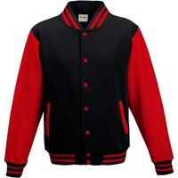 harley quinn logo womens medium varsity jacket black red