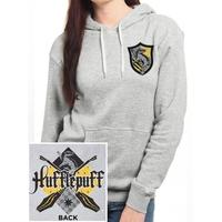 harry potter house hufflepuff womens large pullover hoodie grey