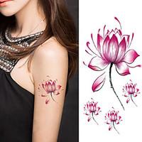 Halloween Women Lotus Flower Tattoo Temporary Tattoo Stickers Temporary Body Art Waterproof Tattoo