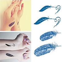 Halloween Feather Tattoos Stickers Trendy Waterproof Small Temporary Tattoos Stickers For Body Art Sleeve Arm