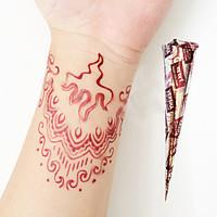 Halloween Natural Herbal Henna Temporary Mehandi Tattoo Cones Body Art VERSHA(Red)