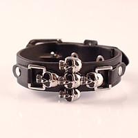 Harley Motorcycles Punk Skull Men Bracelets Wide Retro Cowboy Leather Bracelet