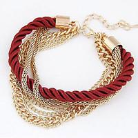 hand woven multilayer alloyfabric charm bracelets more color1pc