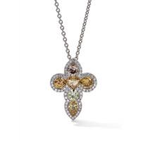 hans d kreiger pendant coloured diamond cross