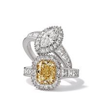 Hans D. Kreiger Ring White Gold 18K Fancy Yellow And Colourless Diamond Set