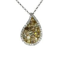 Hans Krieger Pendant 18ct Yellow & White Gold Multi Shaded Cognac Diamond With Chain