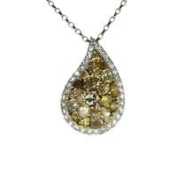 Hans D. Kreiger 18ct White Gold 4.11ct Cognac Diamond Pear Necklace
