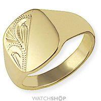 Half-Engraved Cushion Signet Ring Size R