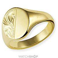 Half Engraved Oxford Signet Ring Size V