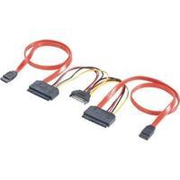 Hard drives Y cable [2x SATA socket 7-pin, SATA power plug - 2x SATA socket 2-pin] 0.50 m Red Renkforce