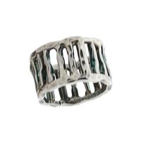 Hammered Sterling Silver Columns Ring Size P