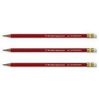 HB Pencil Red Rubber Tipped (Pack of 12 Pencils)