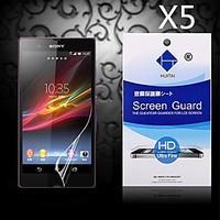 hd screen protector with dust absorber for sony xperia zl36h 5 pcs