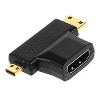 HDMI V1.4 Female to Micro HDMI V1.4 Mini HDMI V1.4 Male Adapter