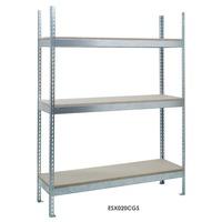 hd galvanised shelving 3 chipboard shelves 1981h x 1500w x 450d