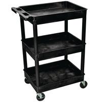 H/D 3 Tier Plastic Trolley with 3 flat shelves