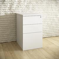 HD Range 3 Drawer Desk High Pedestal 60cm Frost White Self Assembly Required