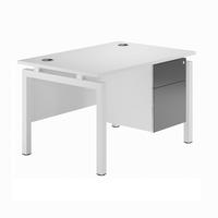 HD Range Bench Rectangular Desk with Single Pedestal Grey Anthracite 160cm Self Assembly Required