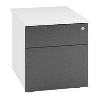 HD Range 2 Drawer Low Mobile Pedestal Grey Anthracite Self Assembly Required