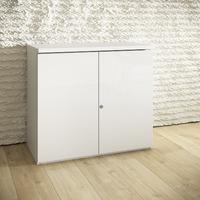 HD Range 2 Door Low Storage Unit Frost White Self Assembly Required