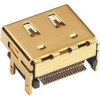 HDMI connector Socket, vertical vertical Number of pins: 19 Gold BKL Electronic 907008 1 pc(s)