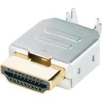 HDMI connector Plug, horizontal mount Number of pins: 19 Silver BKL Electronic 905004 1 pc(s)