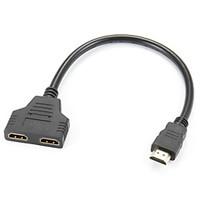 HDMI Male to Dual HDMI Female 1 to 2 Way Splitter Cable Adapter for HDTV
