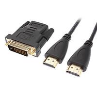 HDMI Male to DVI 245 Male Adapter HDMI V1.4 Male to Male Connection Cable Black (1.5M)