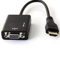 hdmi male to vga audio hd video cable converter adapter 1080p black