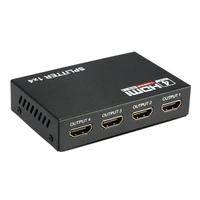 HD Splitter 1080p 3D HDMI1.4 Switcher 1 Input to 4 Output 1 * 4 HD Amplifier US Plug Black