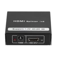 HDMI Splitter 1 x 2 Switch Adapter 4K x 2K 3D HD Video Audio Converter 1 Input 2 Outputs for Set-top Box DVD player to HDMI Monitor US Plug