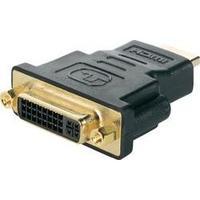 HDMI / DVI Adapter [1x HDMI plug - 1x DVI socket 29-pin] Black gold plat
