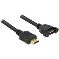 HDMI Extension cable [1x HDMI plug - 1x HDMI socket] 1 m Black Delock