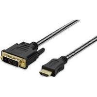 HDMI / DVI Cable [1x HDMI plug - 1x DVI plug 25-pin] 2 m Black ednet