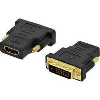 HDMI / DVI Adapter [1x HDMI socket - 1x DVI plug 19-pin] Black screwable