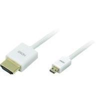 hdmi cable 1x hdmi plug 1x hdmi socket d micro 150 m white logilink