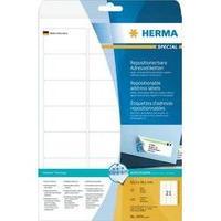 Herma 5074 Labels (A4) 63.5 x 38.1 mm Paper White 525 pc(s) Removable All-purpose labels, Address labels Inkjet, Laser, 