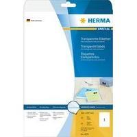 Herma 4375 Labels (A4) 210 x 297 mm Polyester film Transparent 25 pc(s) Permanent All-purpose labels, Weatherproof label