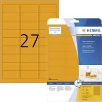 Herma 5141 Labels (A4) 63.5 x 29.6 mm Paper Neon orange 540 pc(s) Permanent Neon labels, Warning labels Inkjet, Laser, C