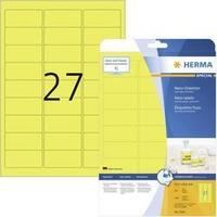Herma 5140 Labels (A4) 63.5 x 29.6 mm Paper Neon yellow 540 pc(s) Permanent Neon labels, Warning labels Inkjet, Laser, C