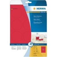 Herma 5156 Labels (A4) Ø 60 mm Paper Neon red 240 pc(s) Permanent Neon labels, Warning labels, Sticky dots Inkjet, Laser