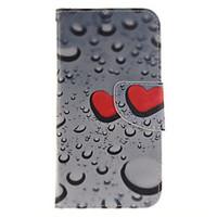 heart water droplets pattern pu leather full body case with card slot  ...