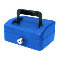 HELIX 15CM SLOPING LID CASH BOX BLUE