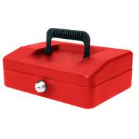 HELIX 20CM SLOPING LID CASH BOX RED