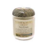 heart home sea grass small candle jar 274g