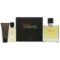 Hermès Terre d\'Hermès Gift Set 75ml Pure Perfume + 15ml Aftershave Balm + 40ml Shower Gel